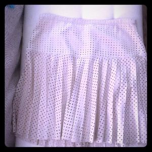 Pleated perforated jcrew one of a kind mini skirt